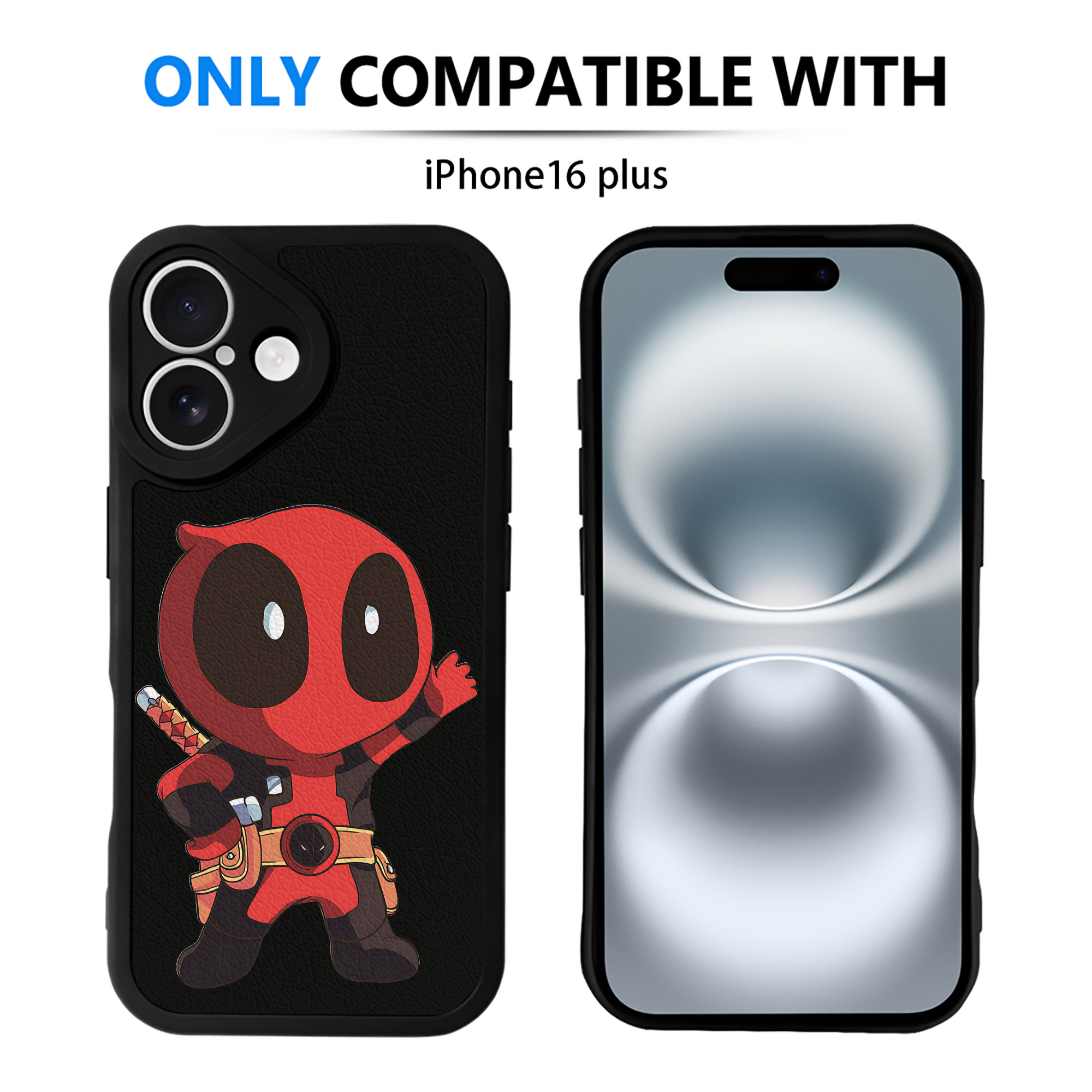 （画像用） Deadpool デッドプール 【iPhone 16シリーズ対応】シリコンスマホケース（レザー調） 材質：シリコン